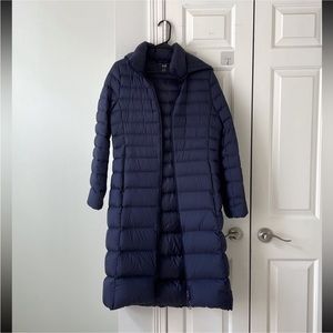UNIQLO Navy Ultra Light Down Long Puffer Parka Jacket - Size S